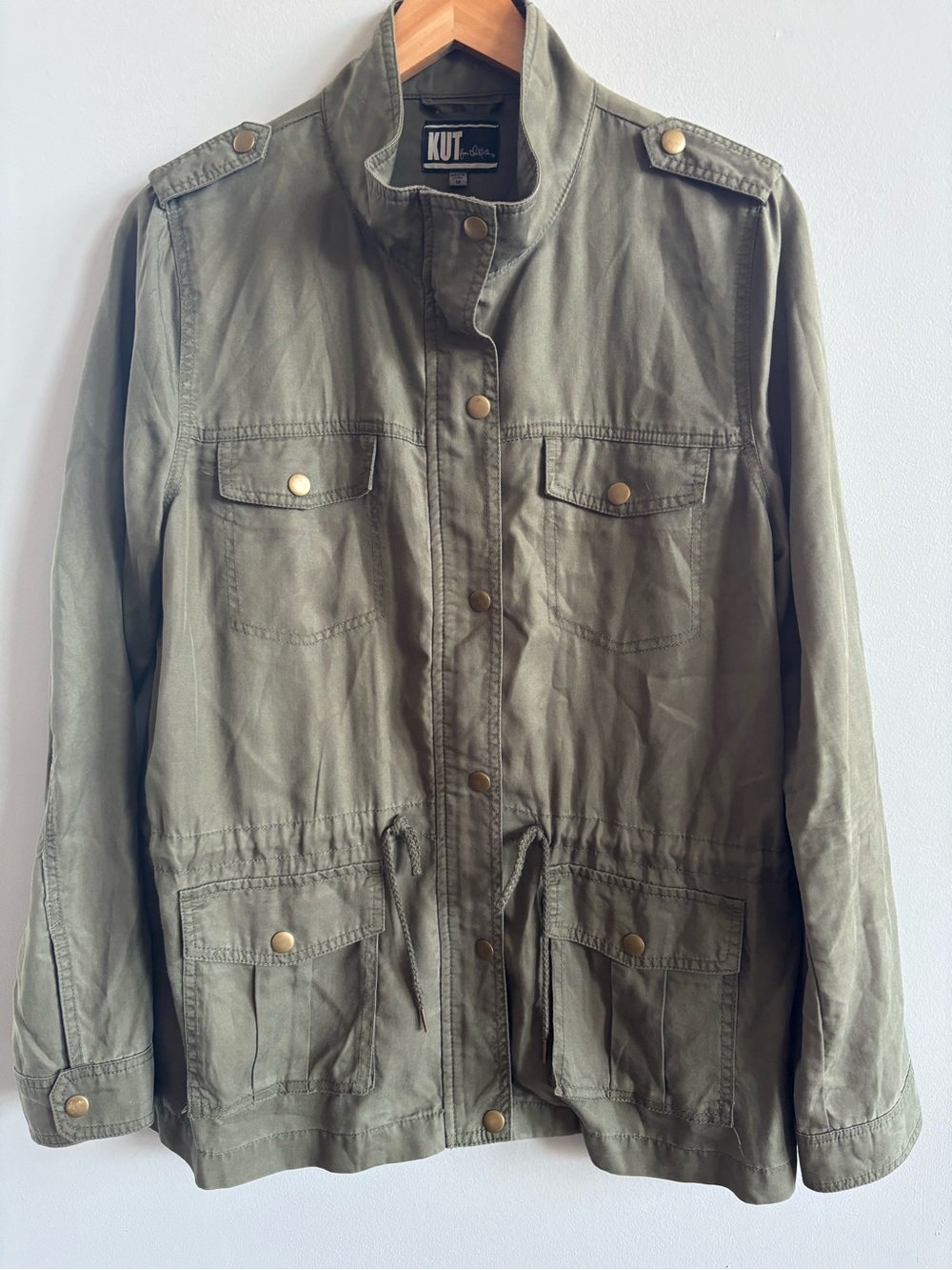 KUT from the Kloth women’s Olive Green Military Utility Jacket Size M
